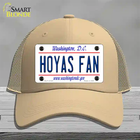 Hoyas Fan Novelty License Plate Hat Mesh / Khaki