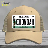 Chowdah Maine Novelty License Plate Hat Mesh / Khaki