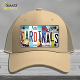 Cardinals Strip Art Novelty License Plate Hat Tag Mesh / Khaki