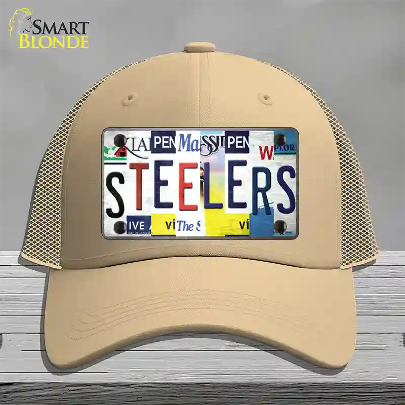 Steelers Strip Art Novelty License Plate Hat Tag Mesh / Khaki