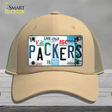 Packers Strip Art Novelty License Plate Hat Tag Mesh / Khaki