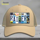 Raiders Strip Art Novelty License Plate Hat Tag Mesh / Khaki