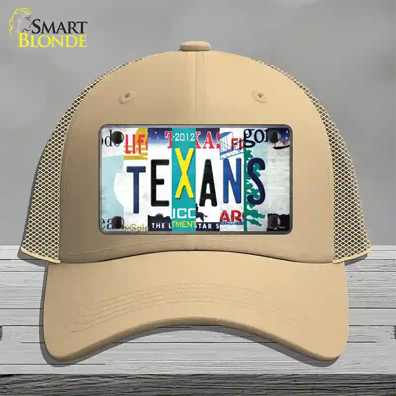 Texans Strip Art Novelty License Plate Hat Tag Mesh / Khaki