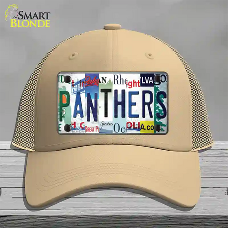 Panthers Strip Art Novelty License Plate Hat Tag Mesh / Khaki