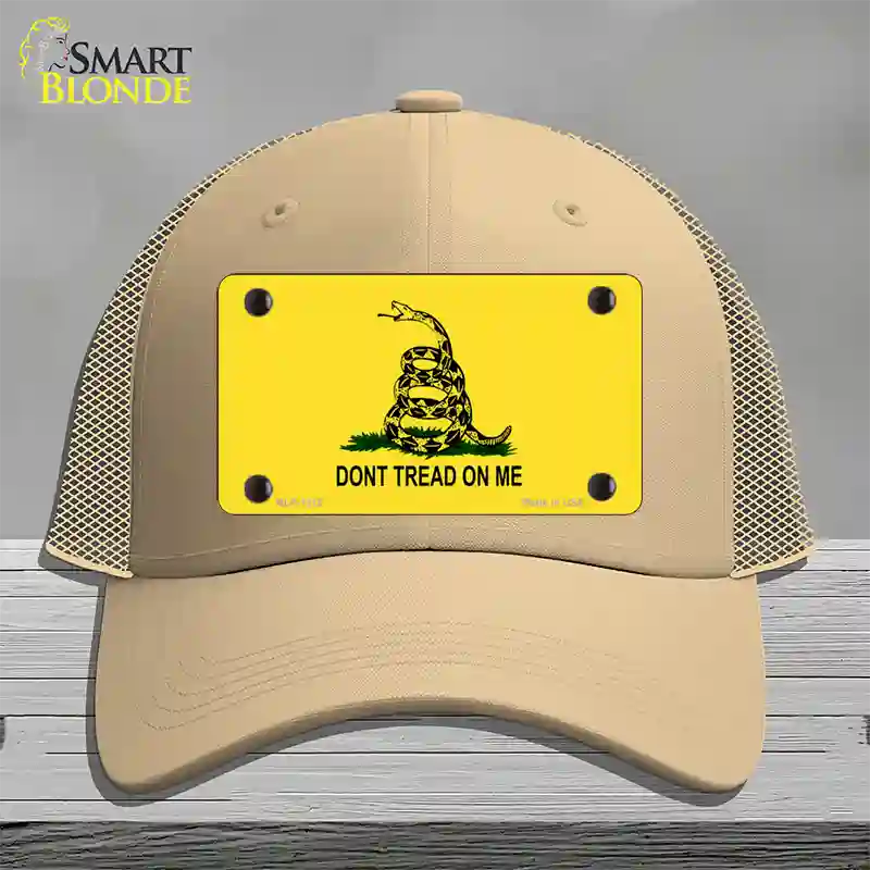 Dont Tread On Me Yellow Novelty License Plate Hat Mesh / Khaki