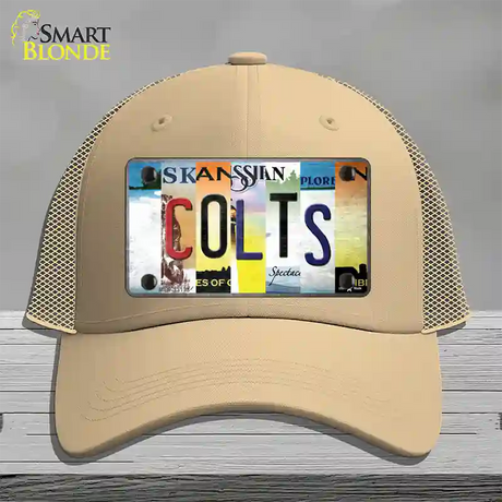 Colts Strip Art Novelty License Plate Hat Tag Mesh / Khaki