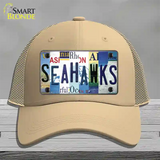 Seahawks Strip Art Novelty License Plate Hat Tag Mesh / Khaki