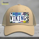 Vikings Strip Art Novelty License Plate Hat Tag Mesh / Khaki