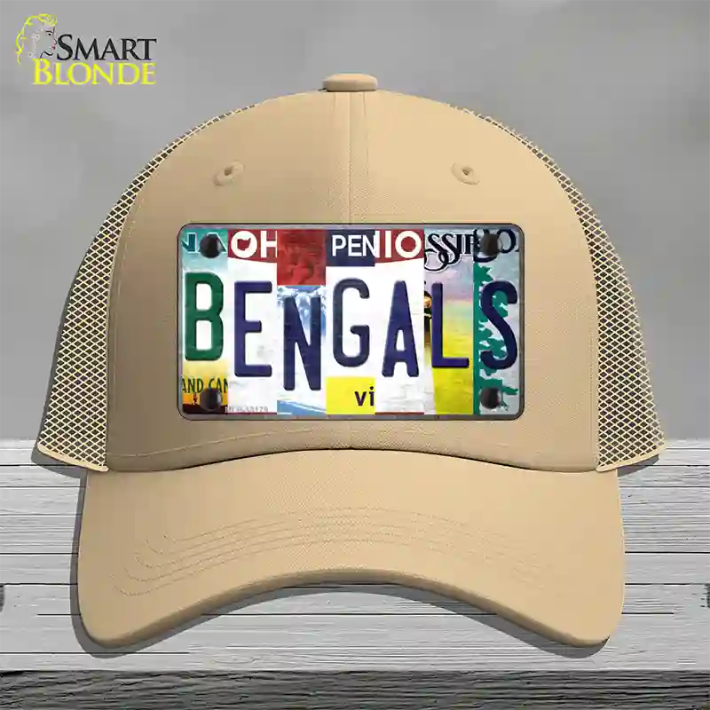 Bengals Strip Art Novelty License Plate Hat Tag Mesh / Khaki