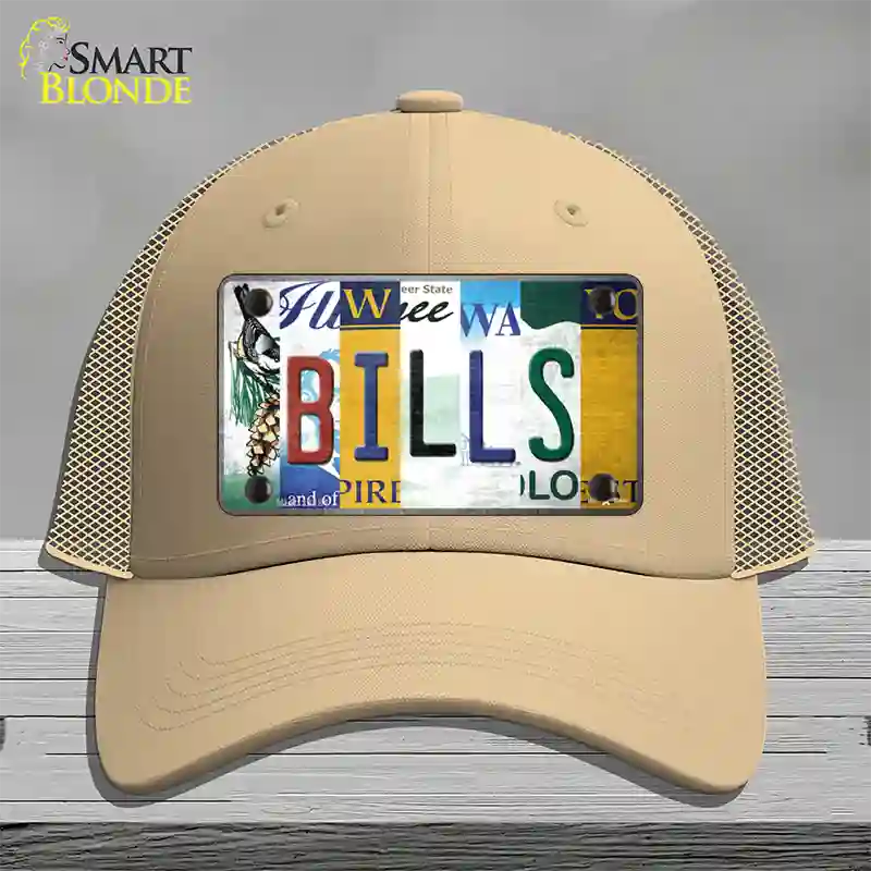 Bills Strip Art Novelty License Plate Hat Tag Mesh / Khaki