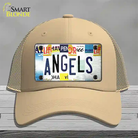 Angels Strip Art Novelty License Plate Hat Tag Mesh / Khaki