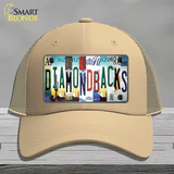 Diamondbacks Strip Art Novelty License Plate Hat Tag Mesh / Khaki