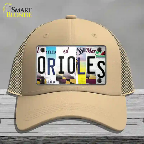 Orioles Strip Art Novelty License Plate Hat Tag Mesh / Khaki