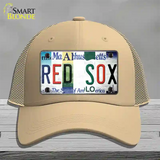 Red Sox Strip Art Novelty License Plate Hat Tag Mesh / Khaki