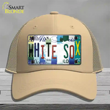 White Sox Strip Art Novelty License Plate Hat Tag Mesh / Khaki