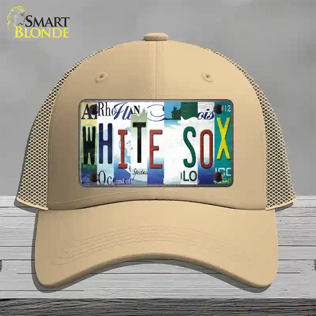 White Sox Strip Art Novelty License Plate Hat Tag Mesh / Khaki