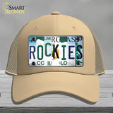 Rockies Strip Art Novelty License Plate Hat Tag Mesh / Khaki