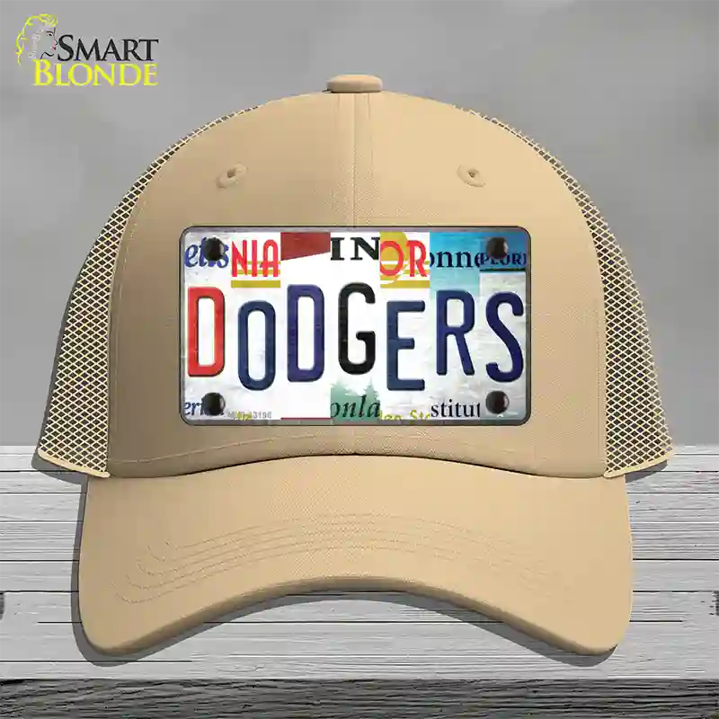 Dodgers Strip Art Novelty License Plate Hat Tag Mesh / Khaki