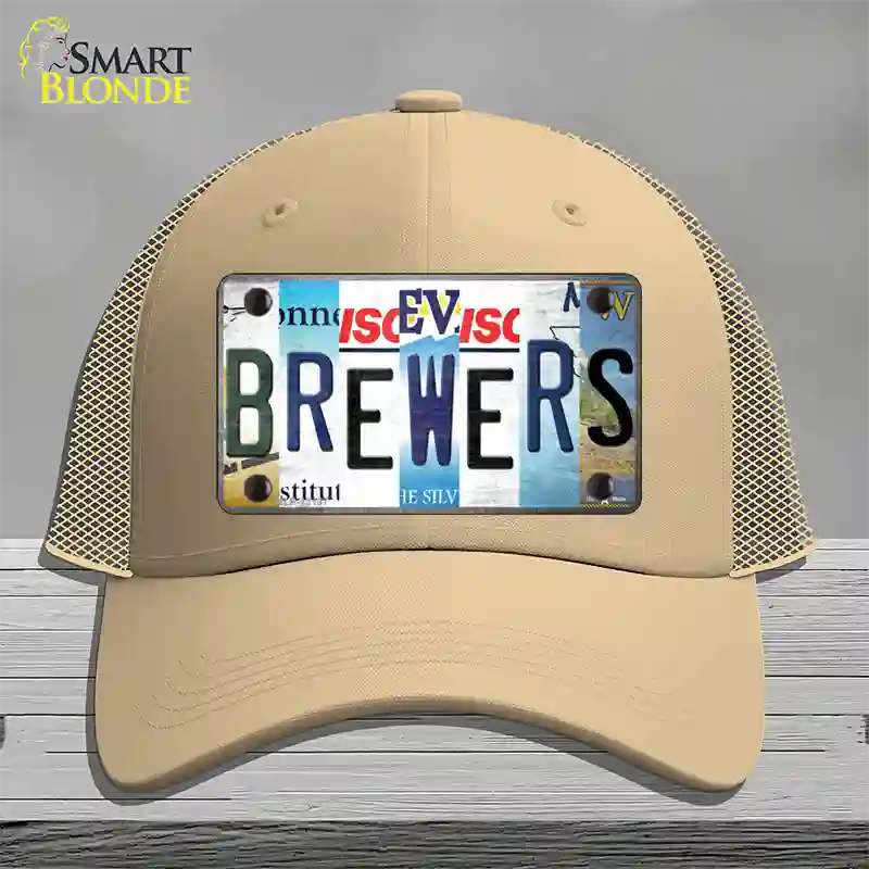 Brewers Strip Art Novelty License Plate Hat Tag Mesh / Khaki