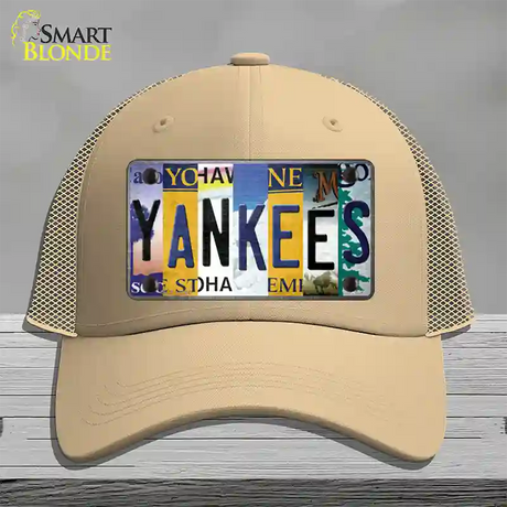 Yankees Strip Art Novelty License Plate Hat Tag Mesh / Khaki