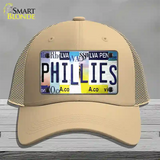 Phillies Strip Art Novelty License Plate Hat Tag Mesh / Khaki