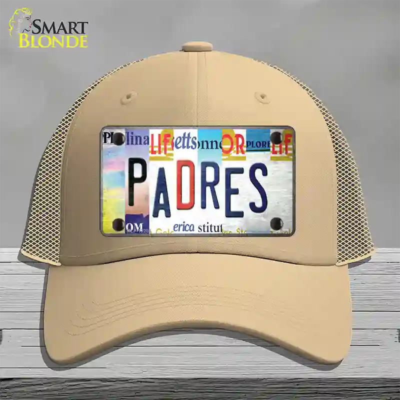 Padres Strip Art Novelty License Plate Hat Tag Mesh / Khaki