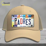 Padres Strip Art Novelty License Plate Hat Tag Mesh / Khaki