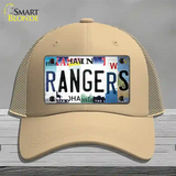 Rangers Strip Art Novelty License Plate Hat Tag Mesh / Khaki