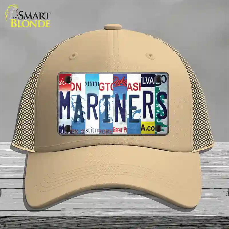 Mariners Strip Art Novelty License Plate Hat Tag Mesh / Khaki