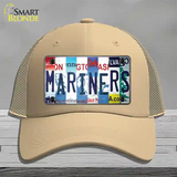 Mariners Strip Art Novelty License Plate Hat Tag Mesh / Khaki