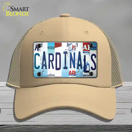 Cardinals Baseball Strip Art Novelty License Plate Hat Tag Mesh / Khaki