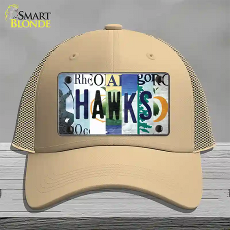 Hawks Strip Art Novelty License Plate Hat Tag Mesh / Khaki