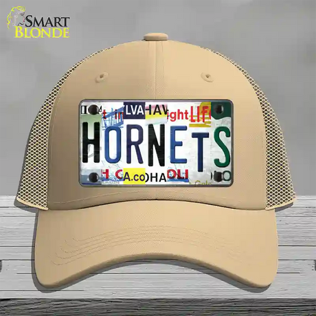 Hornets Strip Art Novelty License Plate Hat Tag Mesh / Khaki