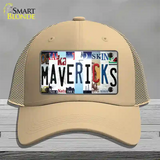 Mavericks Strip Art Novelty License Plate Hat Tag Mesh / Khaki