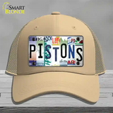 Pistons Strip Art Novelty License Plate Hat Tag Mesh / Khaki