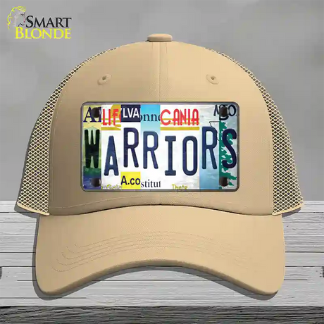 Warriors Strip Art Novelty License Plate Hat Tag Mesh / Khaki