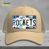 Rockets Strip Art Novelty License Plate Hat Tag Mesh / Khaki