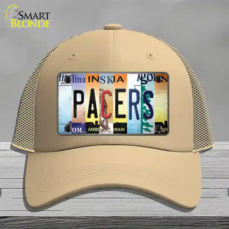 Pacers Strip Art Novelty License Plate Hat Tag Mesh / Khaki