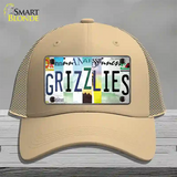 Grizzlies Strip Art Novelty License Plate Hat Tag Mesh / Khaki