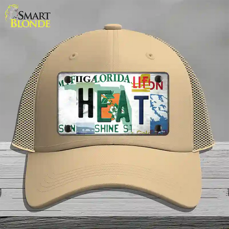 Heat Strip Art Novelty License Plate Hat Tag Mesh / Khaki