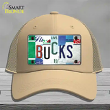 Bucks Strip Art Novelty License Plate Hat Tag Mesh / Khaki