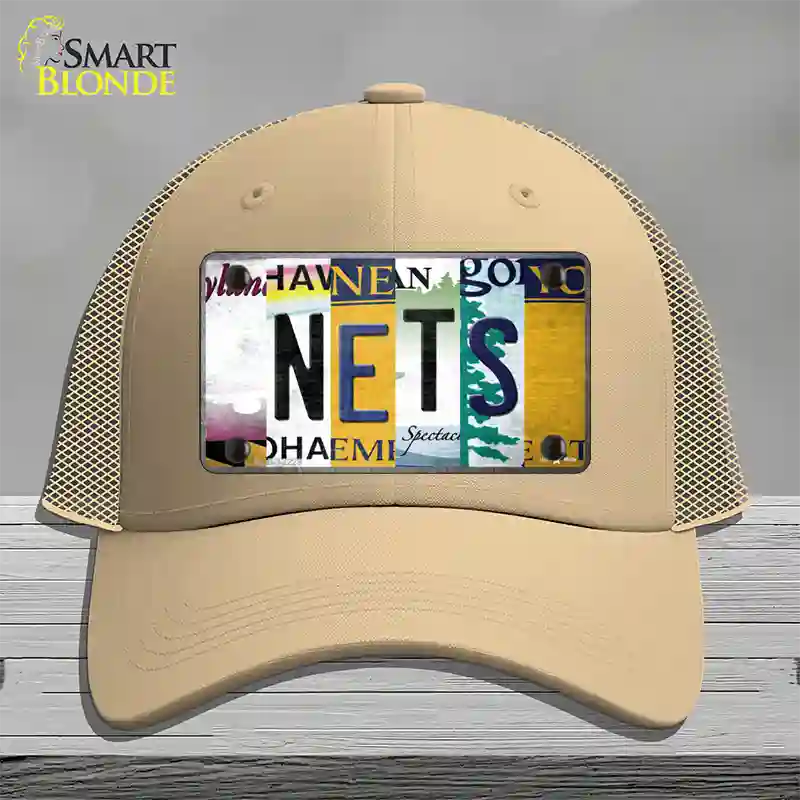 Nets Strip Art Novelty License Plate Hat Tag Mesh / Khaki