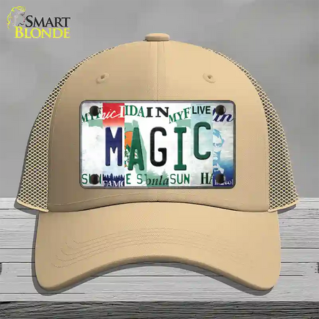 Magic Strip Art Novelty License Plate Hat Tag Mesh / Khaki