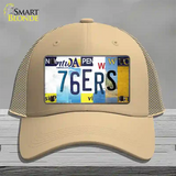 76ers Strip Art Novelty License Plate Hat Tag Mesh / Khaki