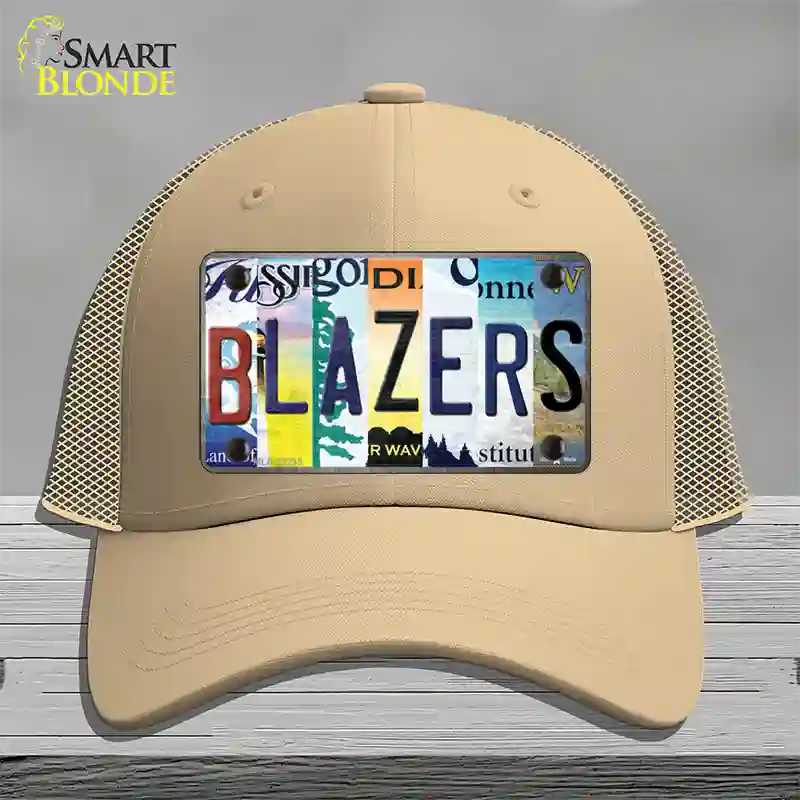 Blazers Strip Art Novelty License Plate Hat Tag Mesh / Khaki