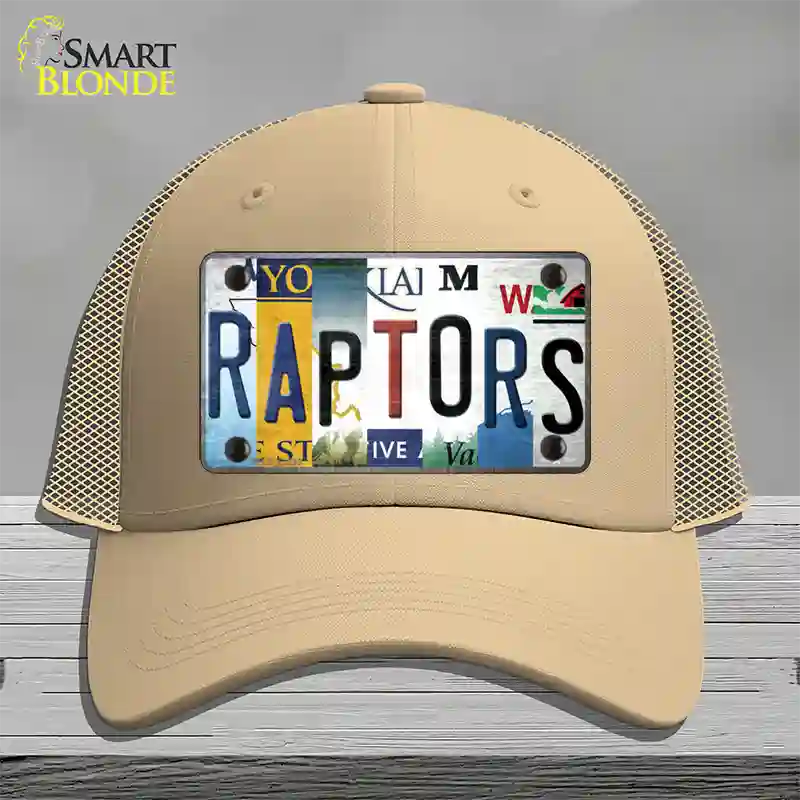 Raptors Strip Art Novelty License Plate Hat Tag Mesh / Khaki