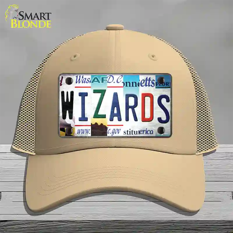 Wizards Strip Art Novelty License Plate Hat Tag Mesh / Khaki