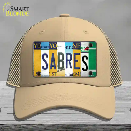 Sabres Strip Art Novelty License Plate Hat Tag Mesh / Khaki