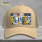 Islanders Strip Art Novelty License Plate Hat Tag Mesh / Khaki