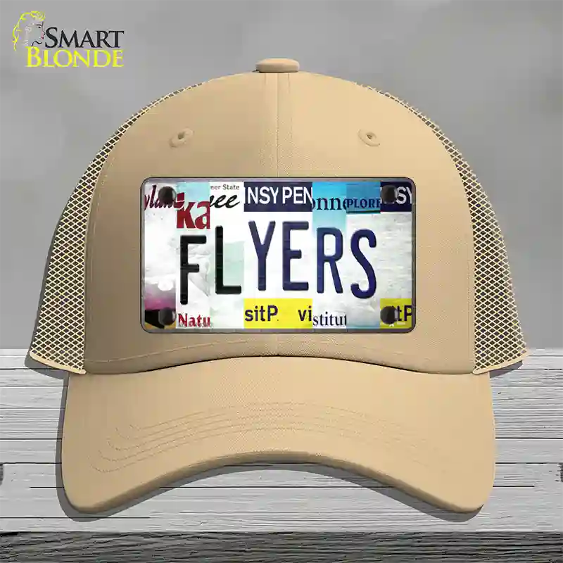 Flyers Strip Art Novelty License Plate Hat Tag Mesh / Khaki